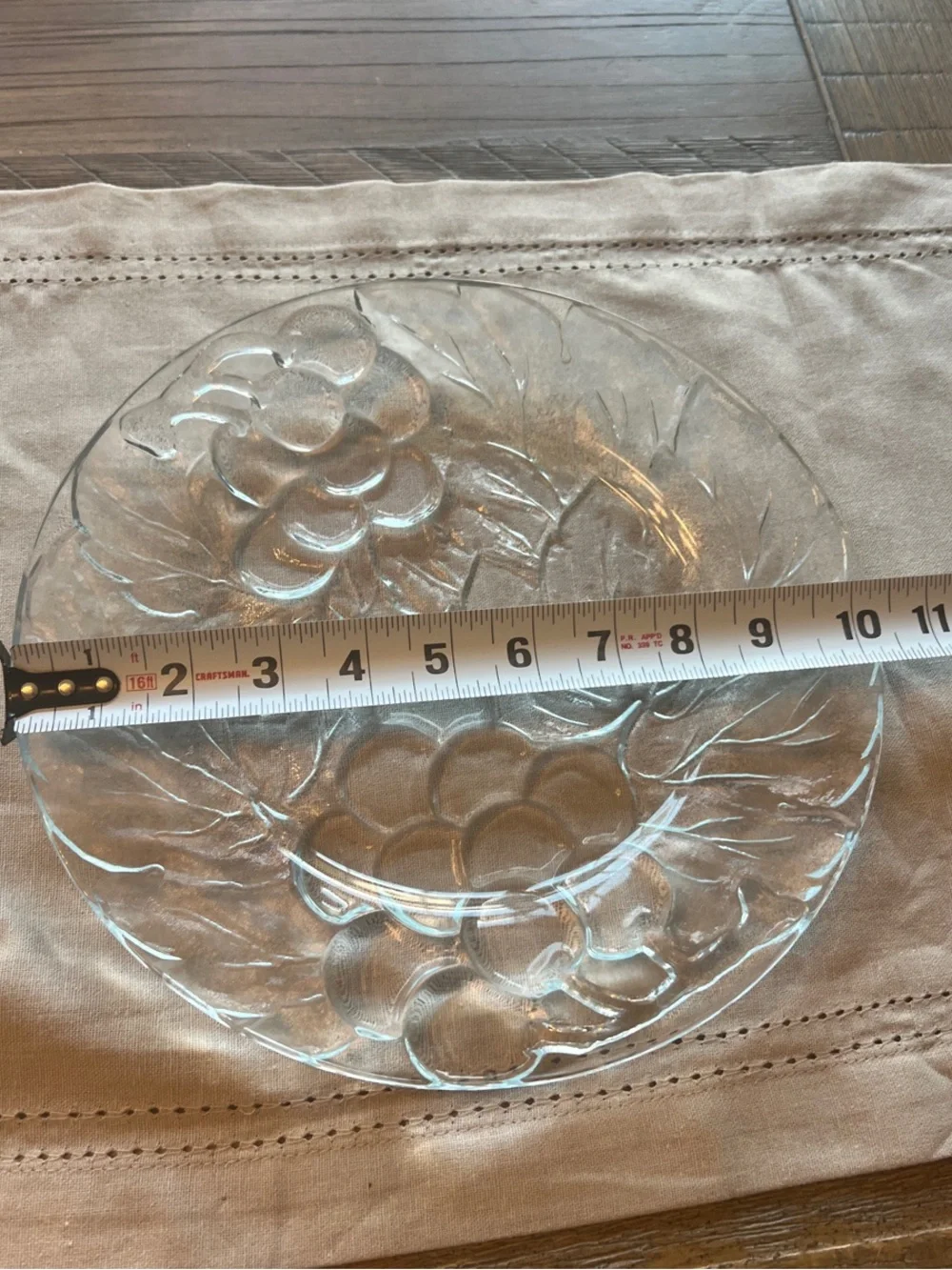 Clear Glass Fruit Motif Decorative Plate - Home Accents